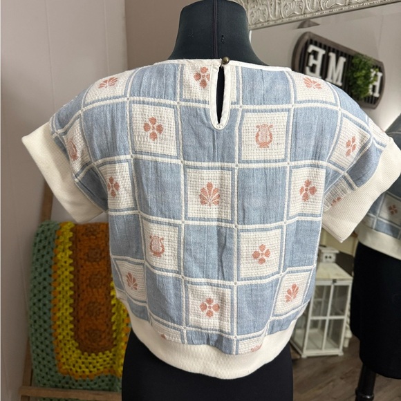 Belle Chiara • Patchwork Organic Cotton Granny Core Short Sleeve Sweater - Picture 7 of 10